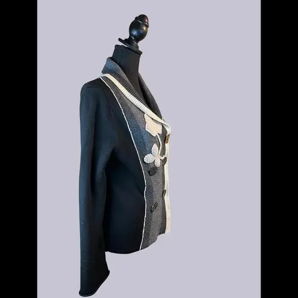 Anthropologie Field Flower Cardigan Size M Crochet Detail​​ - Picture 7 of 12